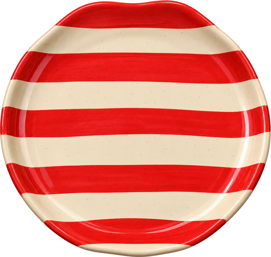 A striped FOJO plate